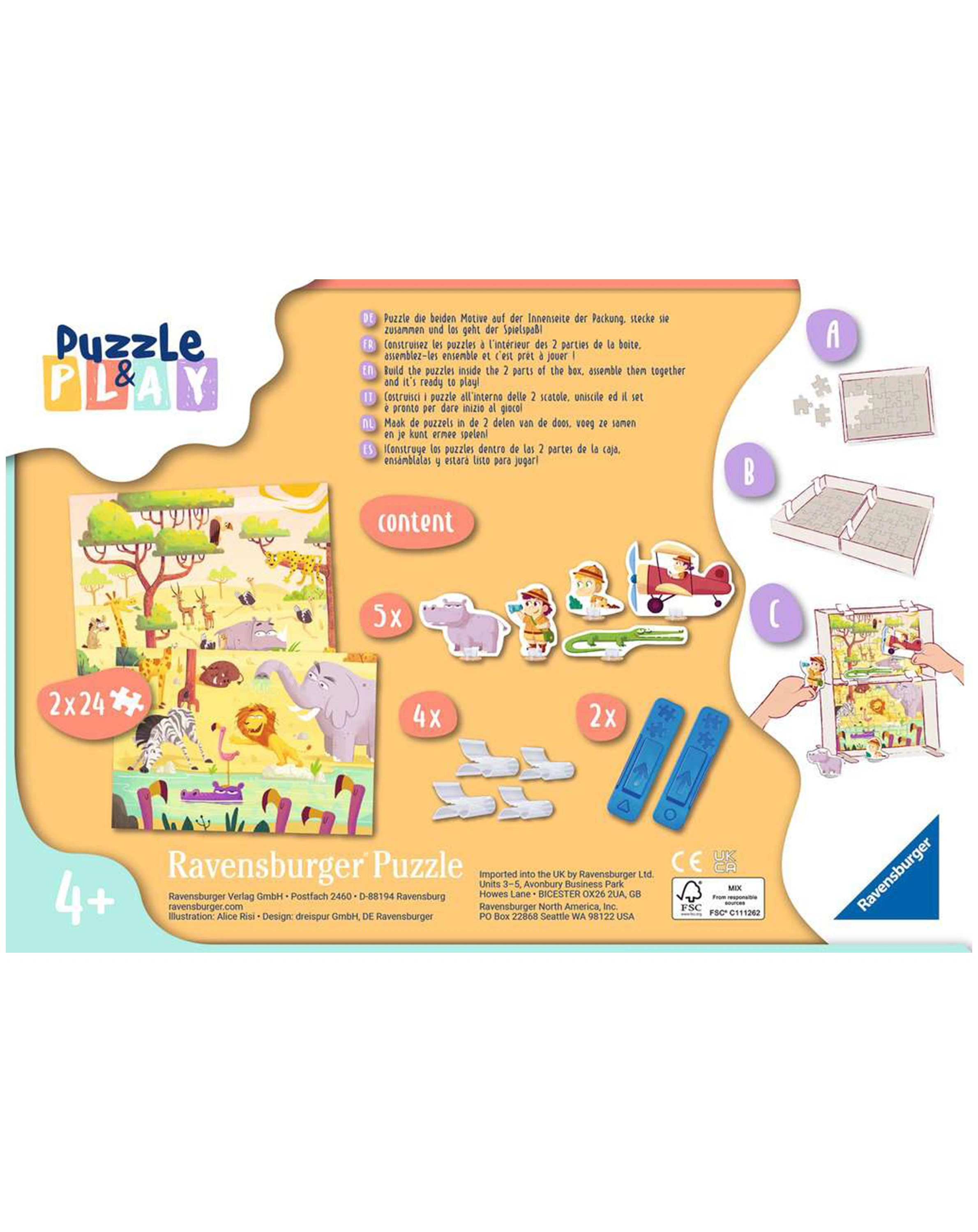 Puzzle PUZZLE&PLAY - TIERE 2 2x24-teilig
