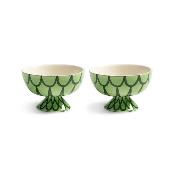 &klevering - Sirène Bowl, Ø 12,5 cm, grün (2er-Set)