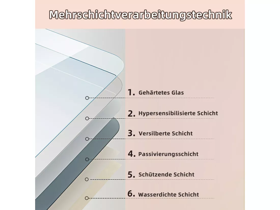 NETTLIFE Miroir avec lumière 100x60cm Miroir mural LED Verre antidéflagrant Miroir de salle de bain avec miroir tactile