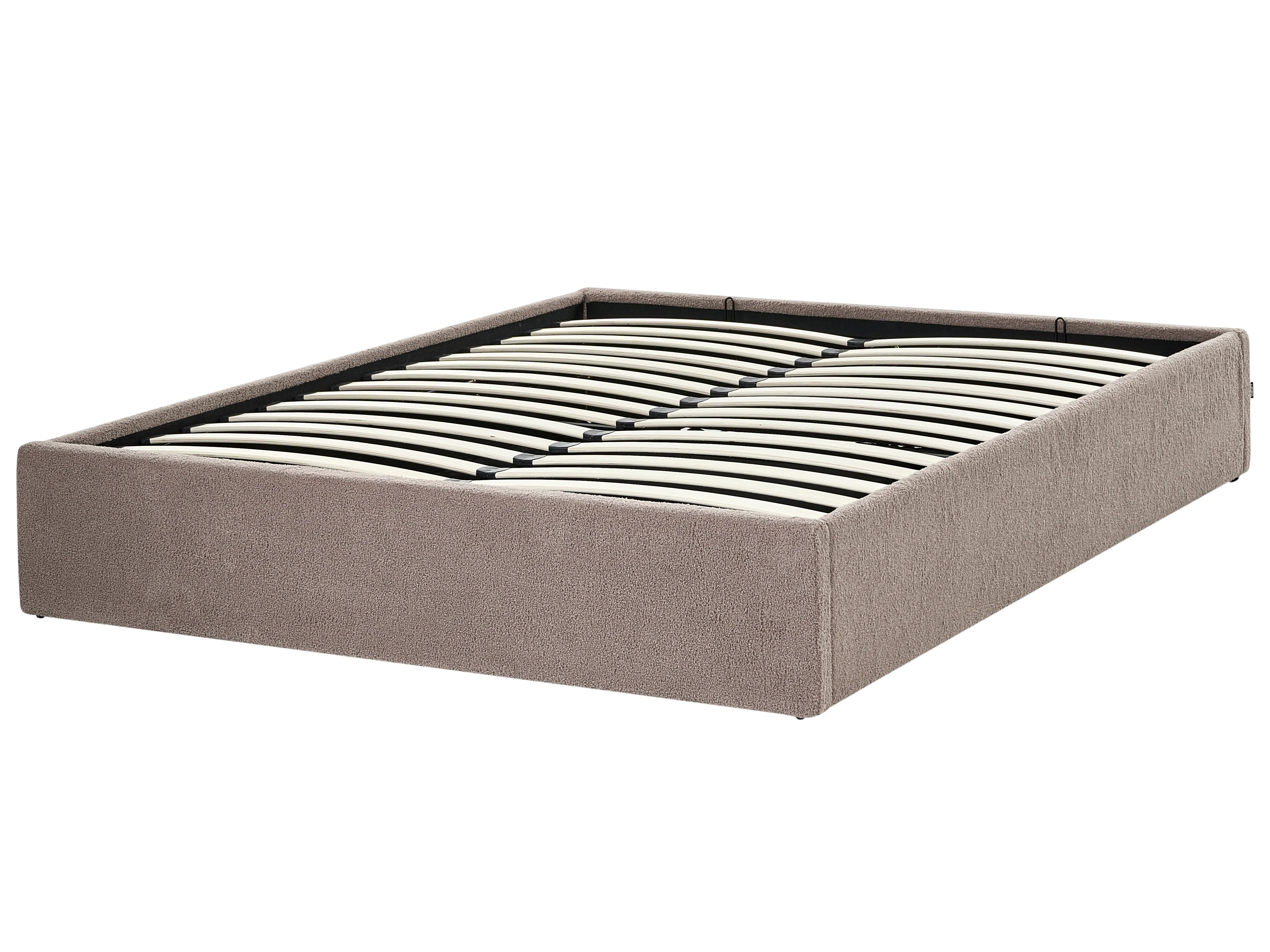 Opbergbed zonder hoofdbord Bouclé DINAN 140 x 200 cm Taupe