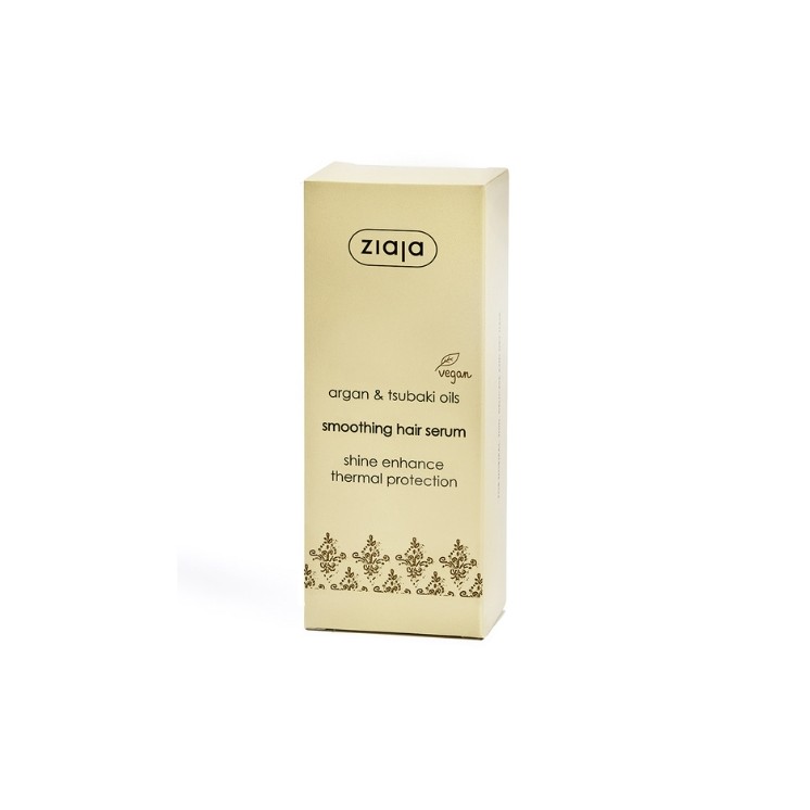 Ziaja Argan Satin Smoothing Hair Serum Treatment mit Argan- und Tsubaki-Ölen, 50 ml