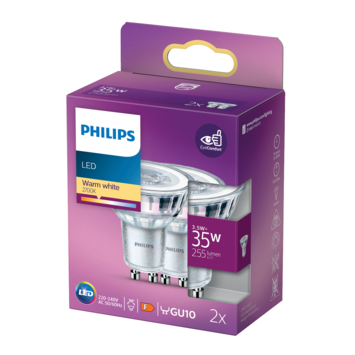 Philips LED spot GU10 35W 2 stuks niet dimbaar