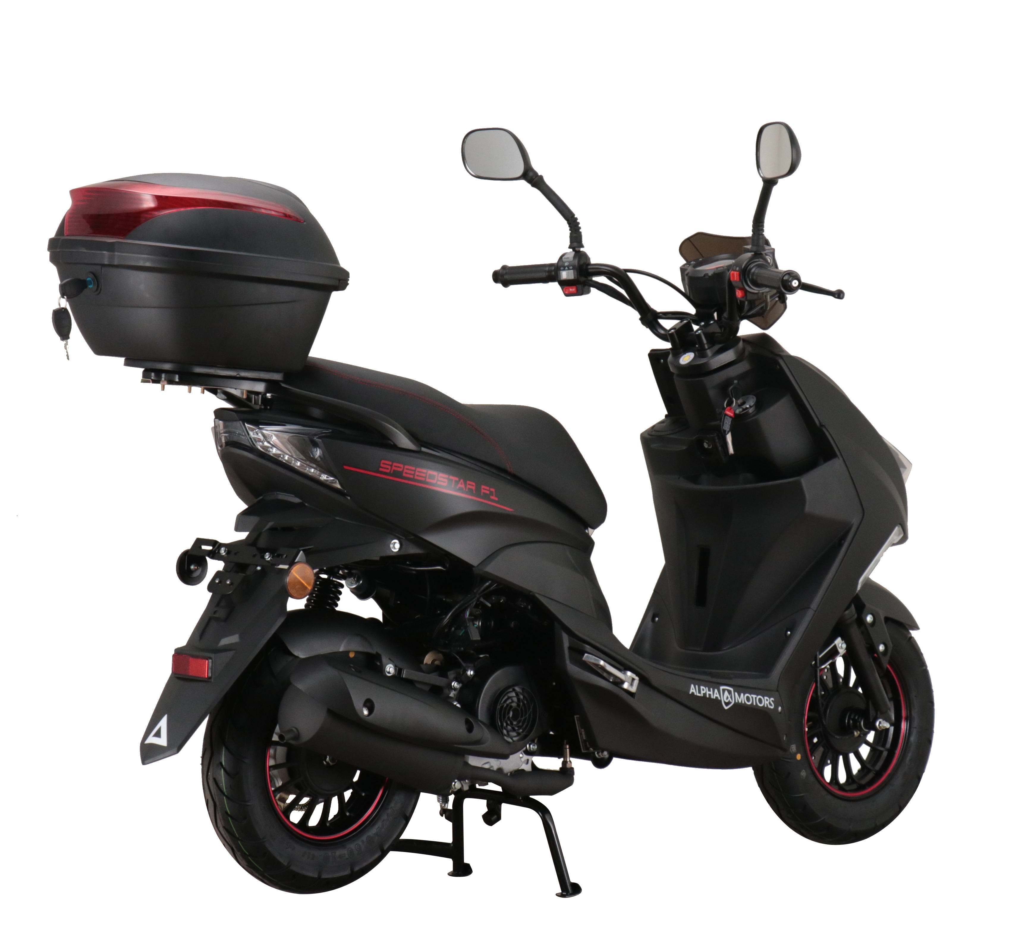 Alpha Motors Motorroller Speedstar FI 50 ccm 45 km/h EURO 5 mattschwarz inkl. Topcase