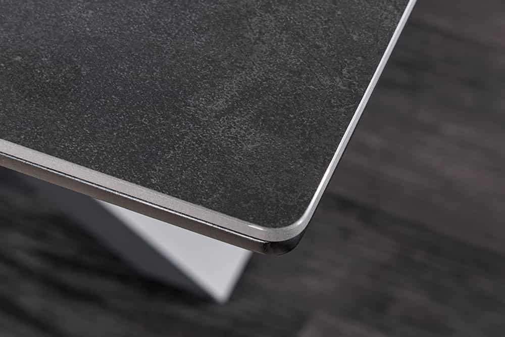 Ausziehbarer Esstisch ETERNITY 160-200cm graphit grau Keramik schwarz Metall