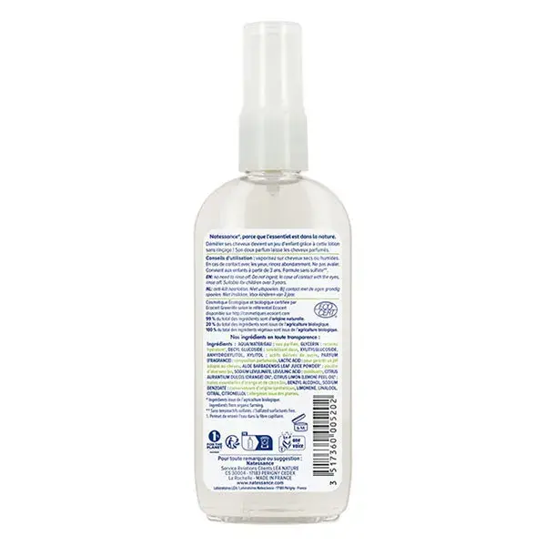 Spray desembaraçante sem enxágue Natessance Kids 150ml