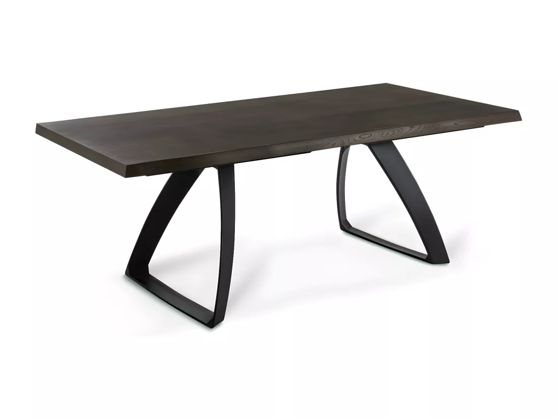 Bridge Table Extensible (160/240 x 90 cm) en Chêne Traité Thermiquement Noir