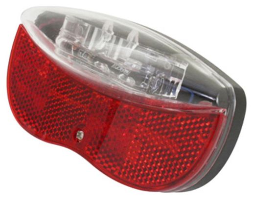 ECLAIRAGE VELO A PILE AR SUR PORTE-BAGAGES 2 LEDS ROUGE (LIVRE AVEC PILES) ENTRAXE 80mm