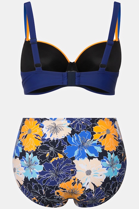 Bikini, Blüten, Softcups, Bügel, Cup D, Doppelträger