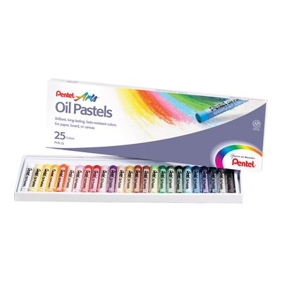 Pentel Arts - 25 pastels à l'huile - couleurs assorties - 8 mm