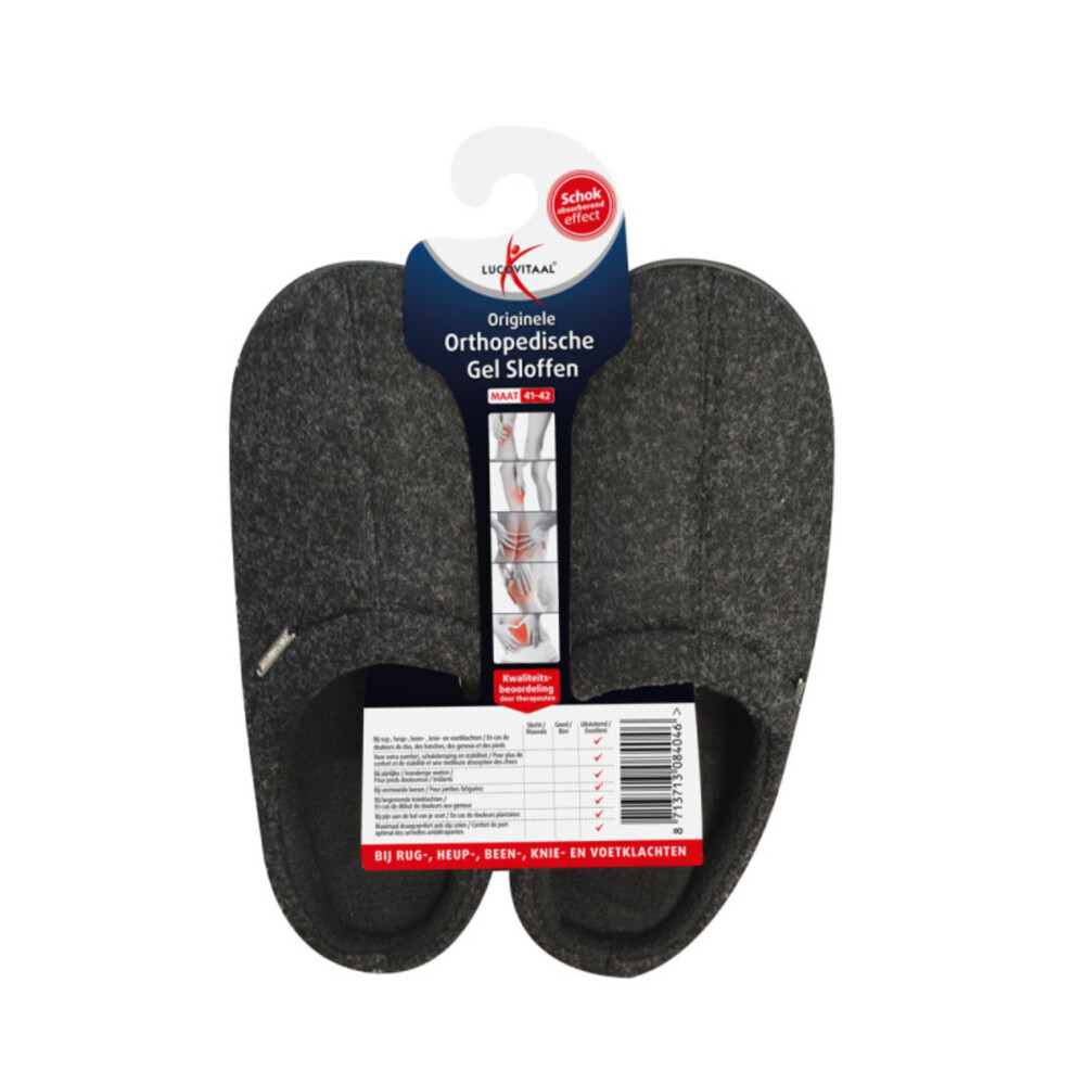 Lucovitaal Orthopedische Gel Sloffen Zwart 41-421 paar