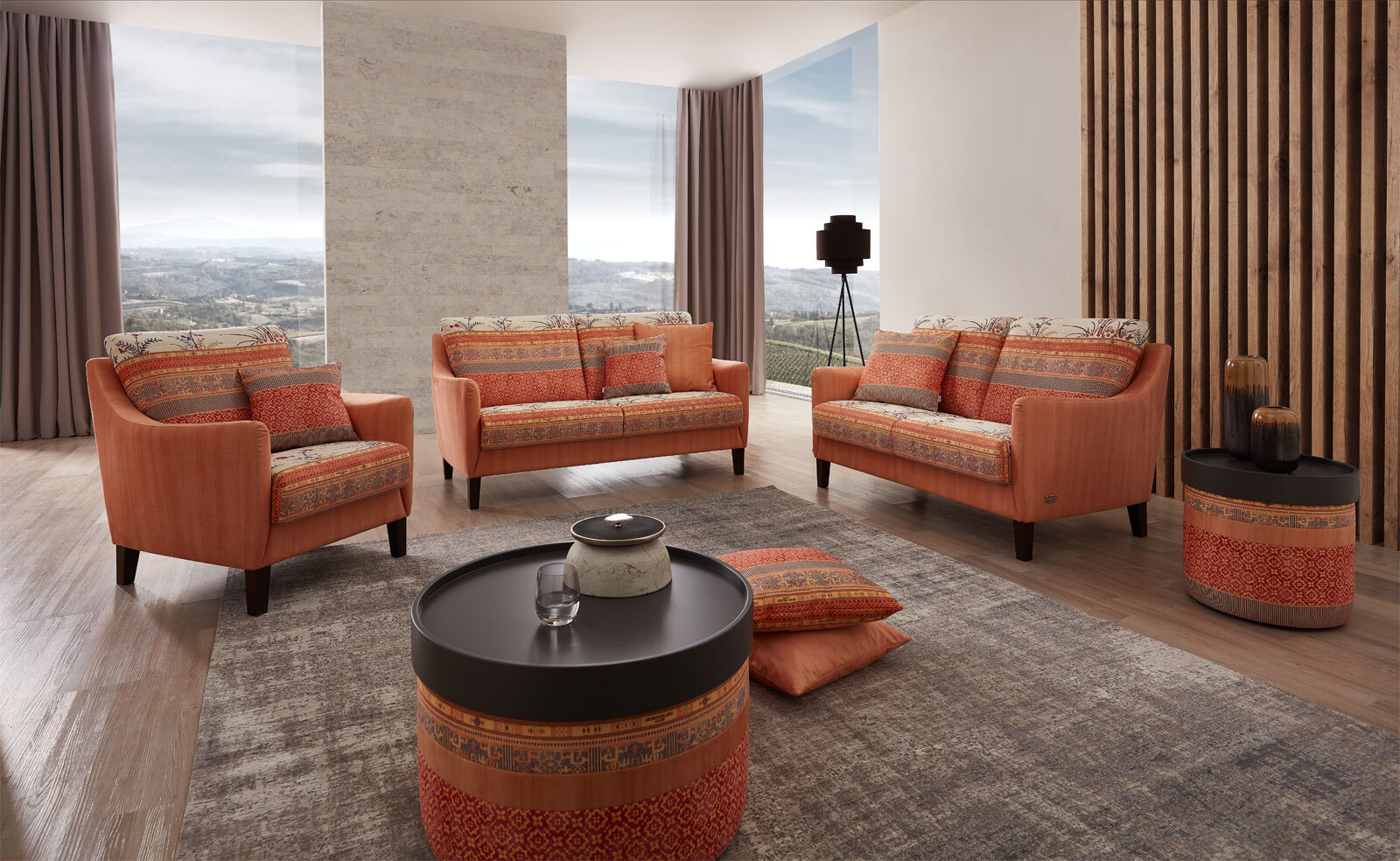 SCHRÖNO Sofa 2,5-Sitzer ANCONA orange