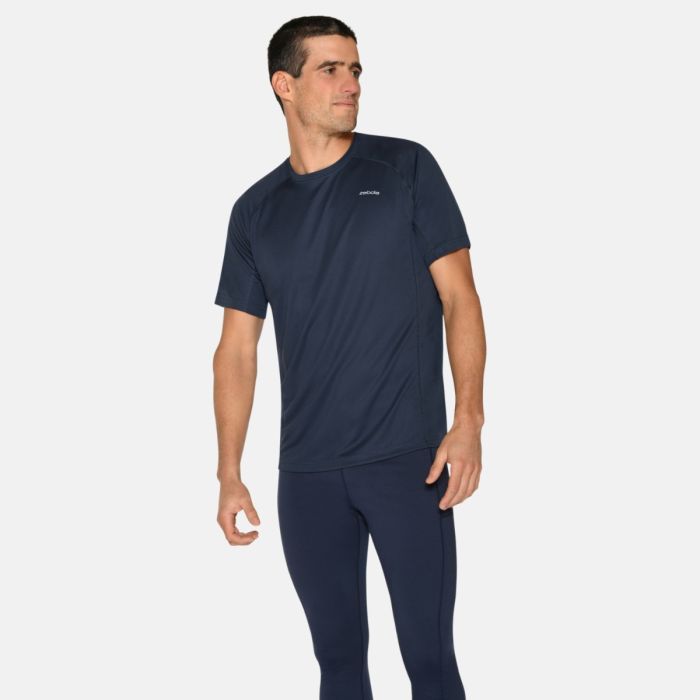 Zebdia Herre T-shirts Chest Print Sports SS Tee Blå