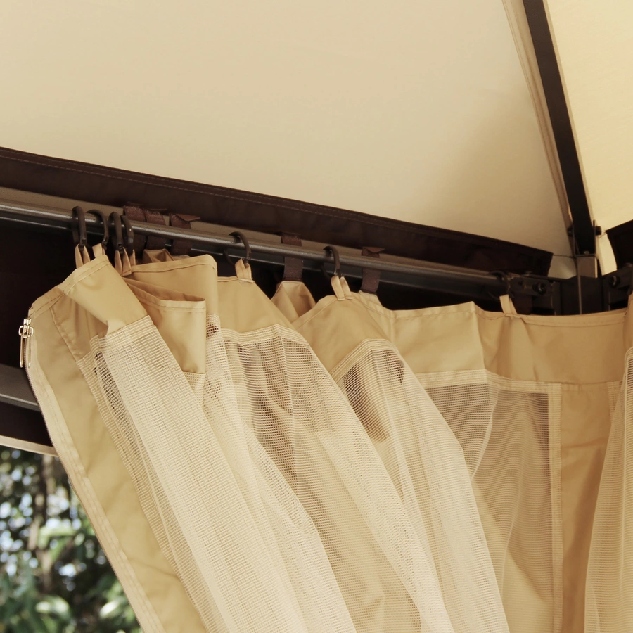 Outsunny Pavillon mit Doppeldach braun