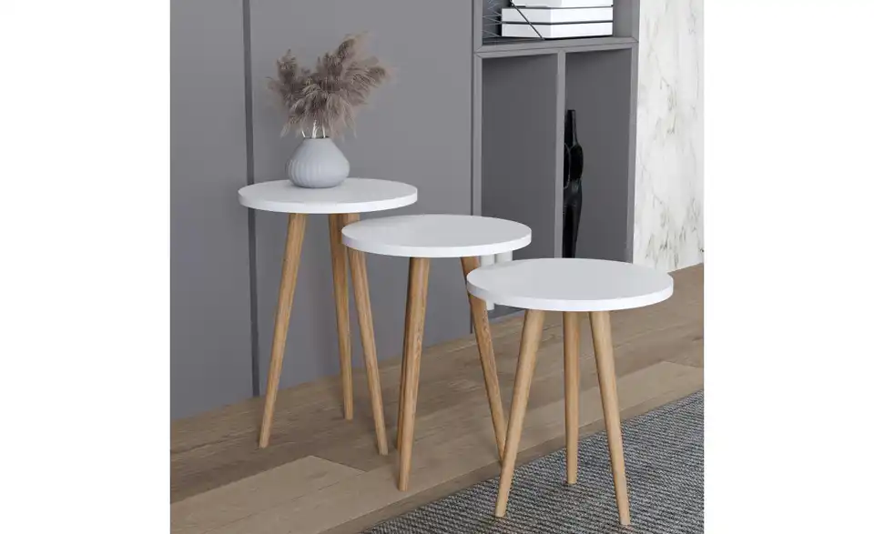 Couchtisch 3er-Set 34 cm 34 cm 34x34 Weiß