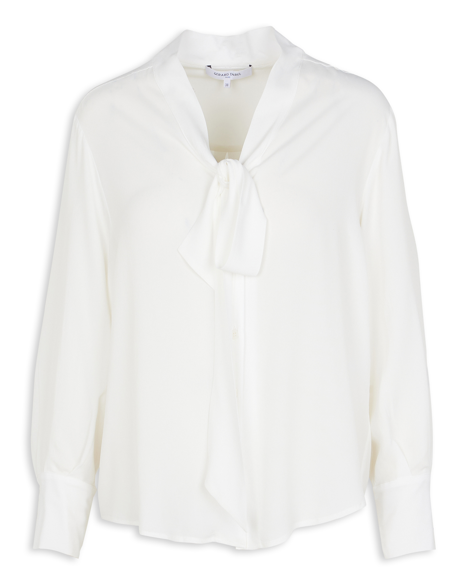 Chemise droite col V | Blanc