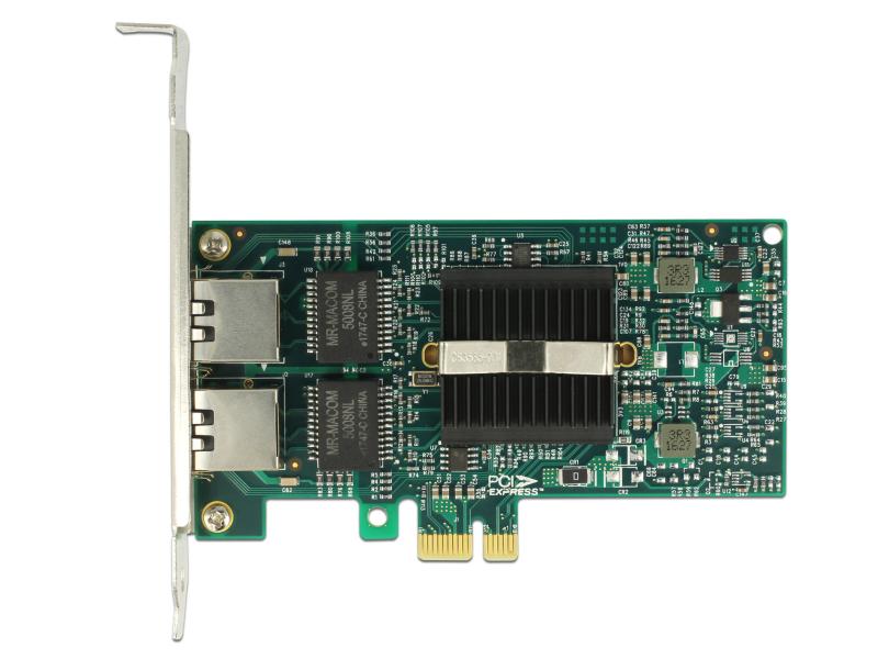 Delock Netzwerkkarte 2x1Gbps, PCI-Express x1 Intel 82576 Ch Delock PCI Express Karte zu 2 x Gigabit LAN