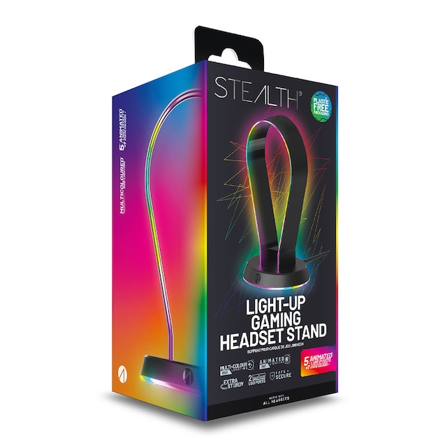 Stealth Gaming-Headset Zubehör »LED Headset Ständer mit USB Ports« 12 RGB Beleuchtungseffekte