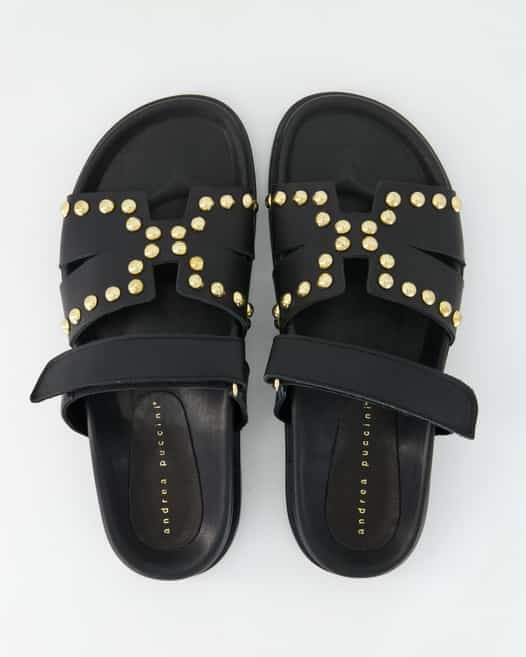 Andrea Puccini 649 Pantoletten in Schwarz