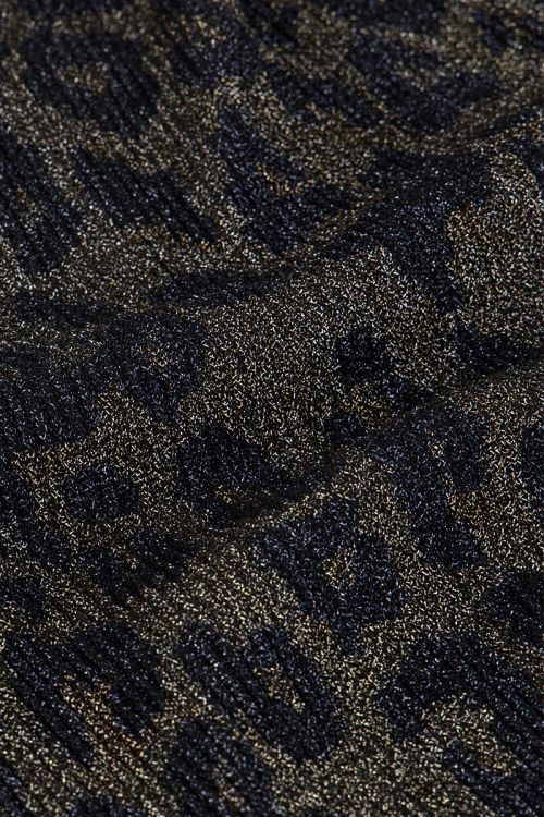 Wijde plissé broek met panterprint en lurex
