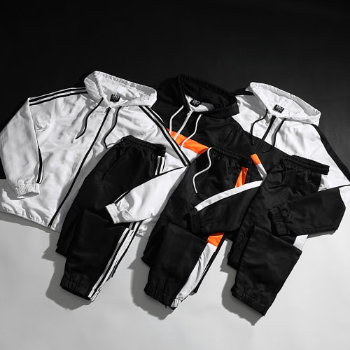 Ensemble De Survêtement Avec Bandes 0042 Noir Blanc