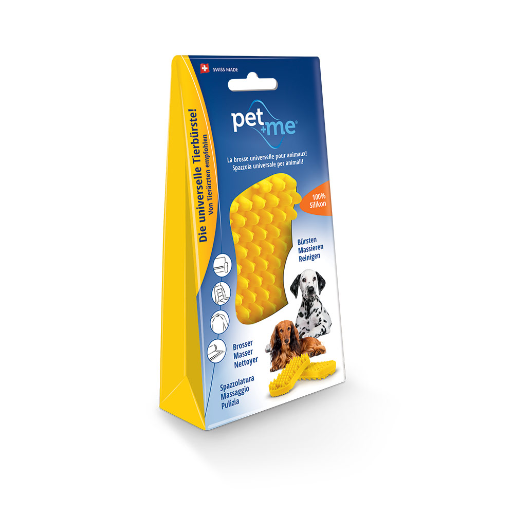 Brosse grands chiens à poils courts jaune