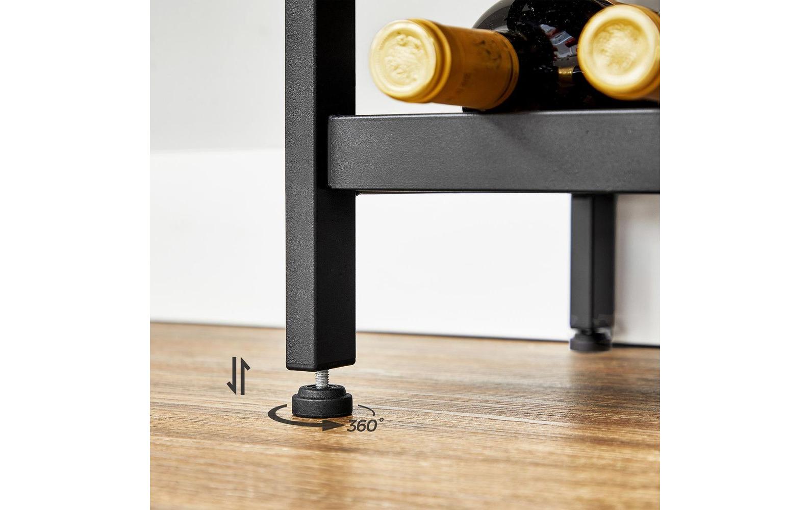 Weinregal 32 cm x 50 cm, Braun/Schwarz<br>Weinflaschenhalter