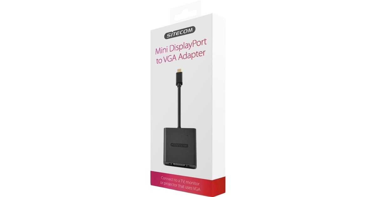 SitecomMini DisplayPort to VGA Adapter  (Zwart, CN-345)