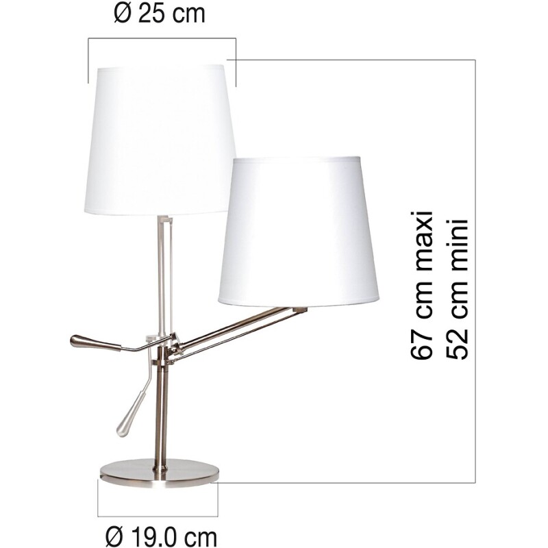 Lampe inclinéa unilux métal brossé