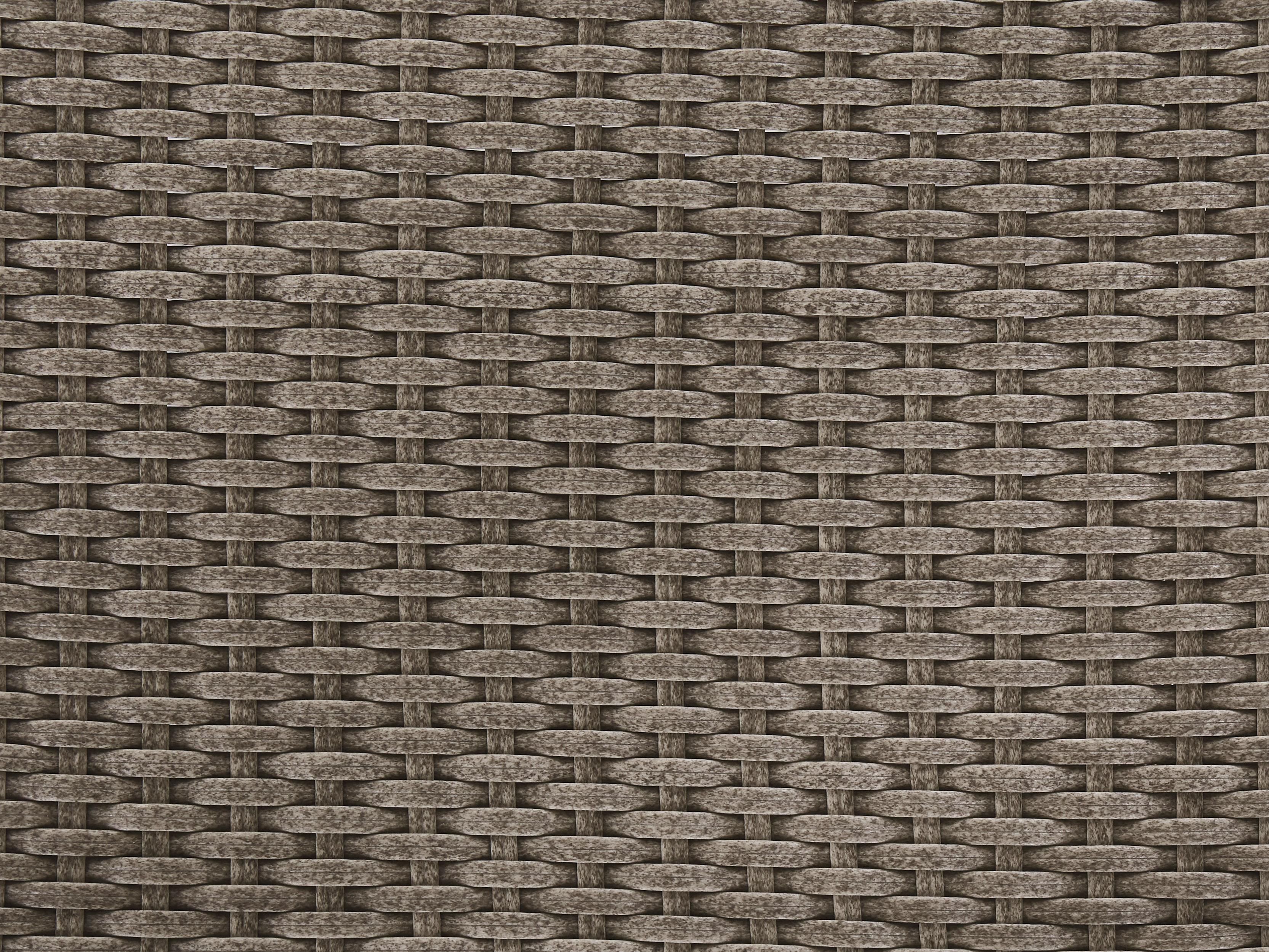Loungeset met tafel en ottomaan 5-zits BARDI met kussens PE rotan Taupe