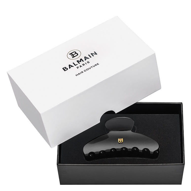 Balmain Cellulose Acetate Pince À Cheveux Medium Hairclip Black