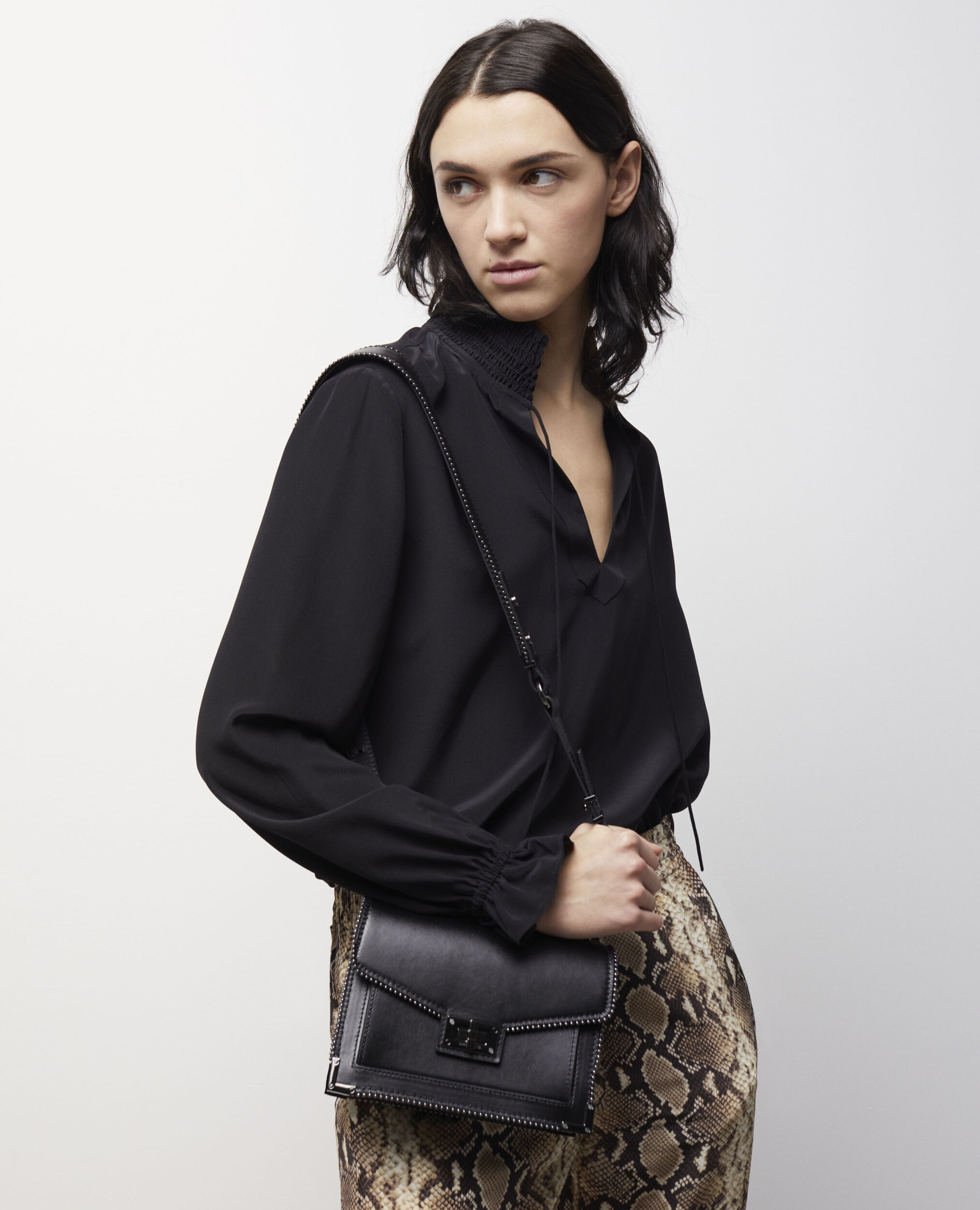 Sac Emily small en cuir noir