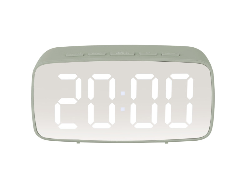 Alarm Clock Mirror LED Oval KA5876BK Black