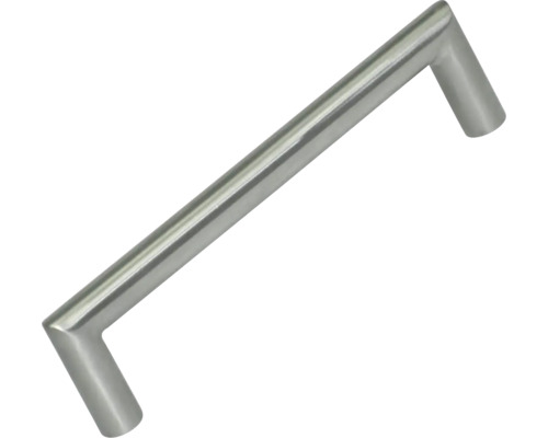 Meubelgreep, verstekgreep, geborsteld roestvrij staal, gatafstand 128 mm, afmetingen (L x B x H): 140/12/36 mm