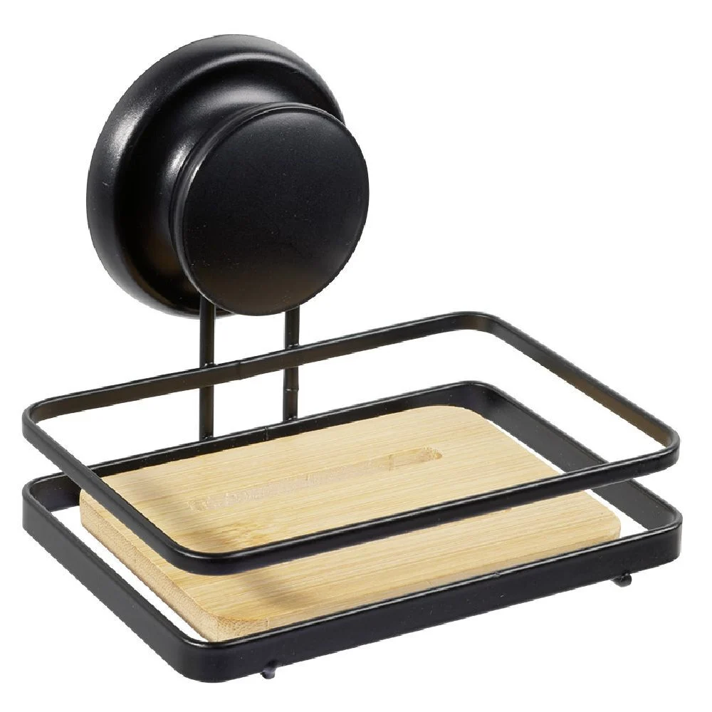 Porte savon bambou métal noir