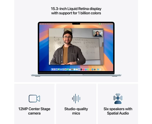 Apple 15-inch MacBook Air - M4 chip 10-core CPU   10-core GPU, 16GB RAM, 256GB SSD - Sky Blue