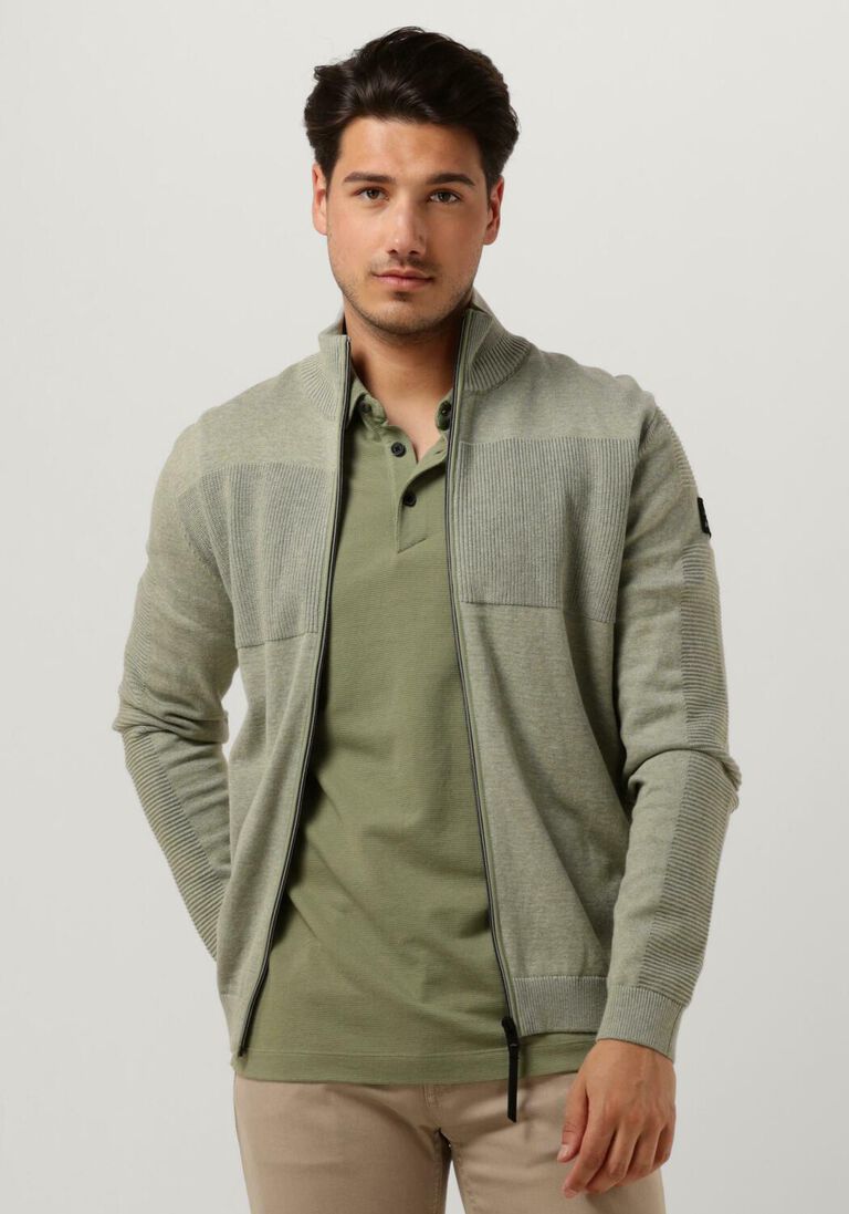 VANGUARD groene vanguard vest zip jacket cotton melange