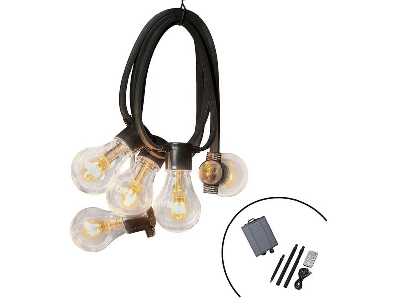 Konstsmide Lichterkette Solar 2332, 10 LEDs, Transparent Solarbetriebene LED-Lichterkette