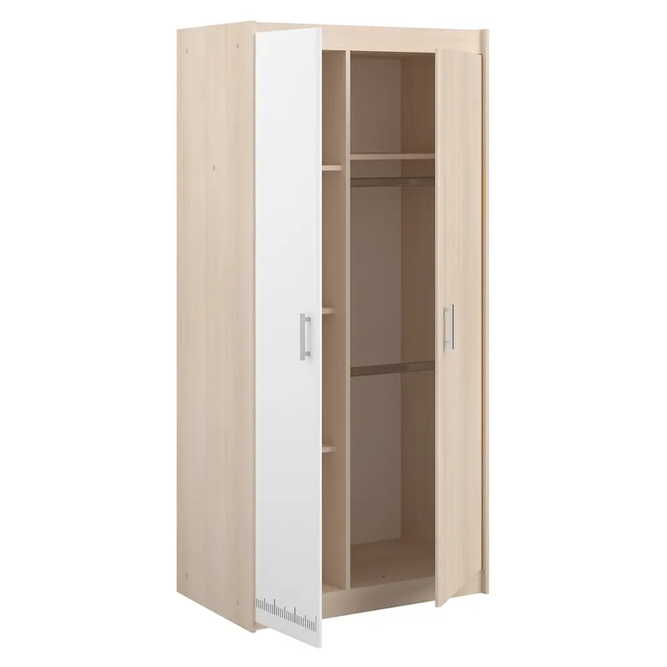 Kledingkast Charly 2-deurs - acaciakleur - 180x85x52 cm