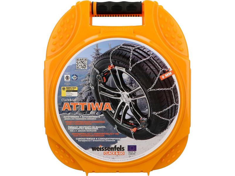 Weissenfels Stahlschneekette Attiwa Clack & Go 12 Schneekette mit zwei automatischen Spannungsvorrichtungen