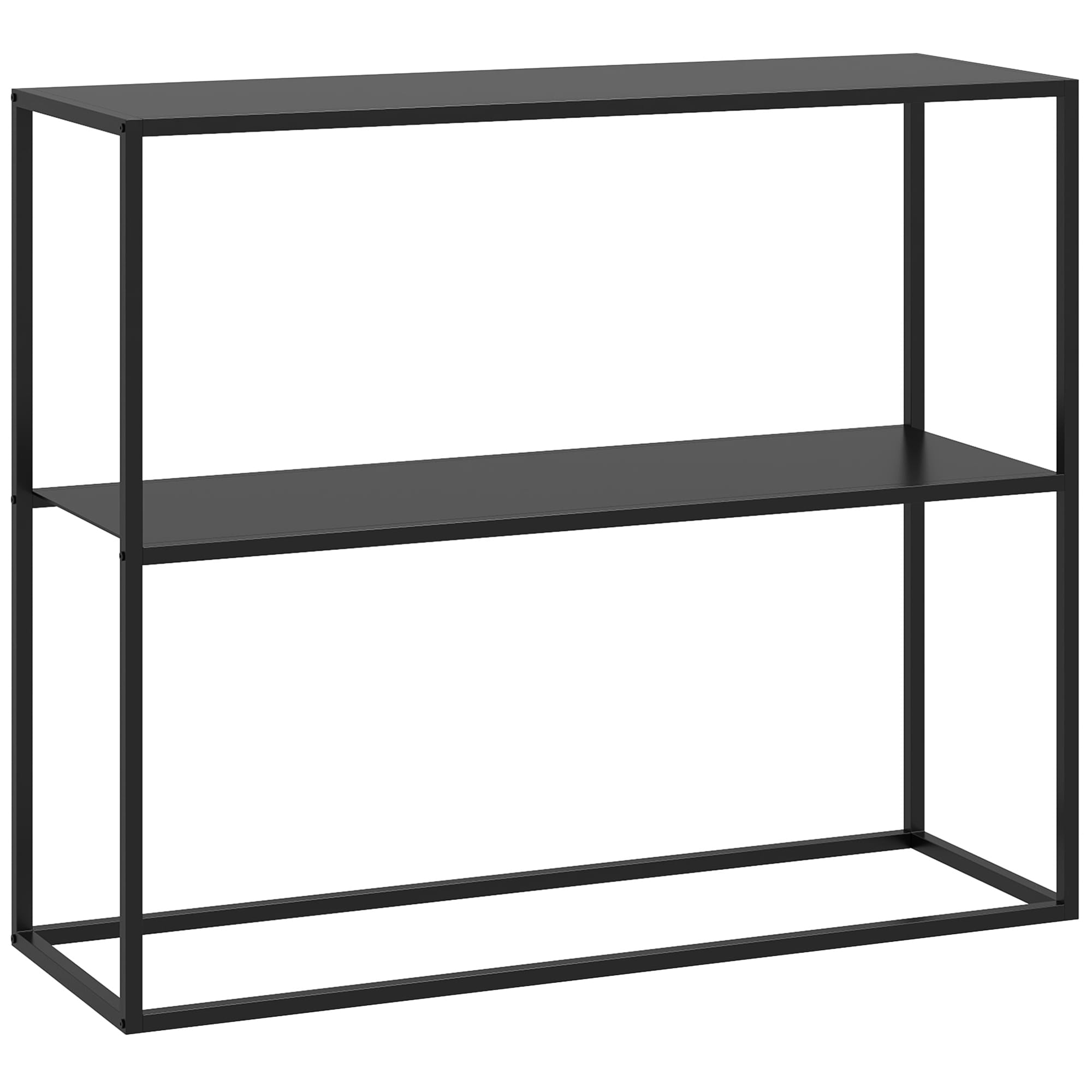HOMCOM Konsolentisch mit 2 Ebenen schwarz 90L x 30B x 75H cm