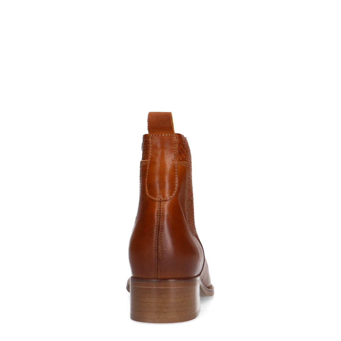 Cognac leren enkellaarsjes