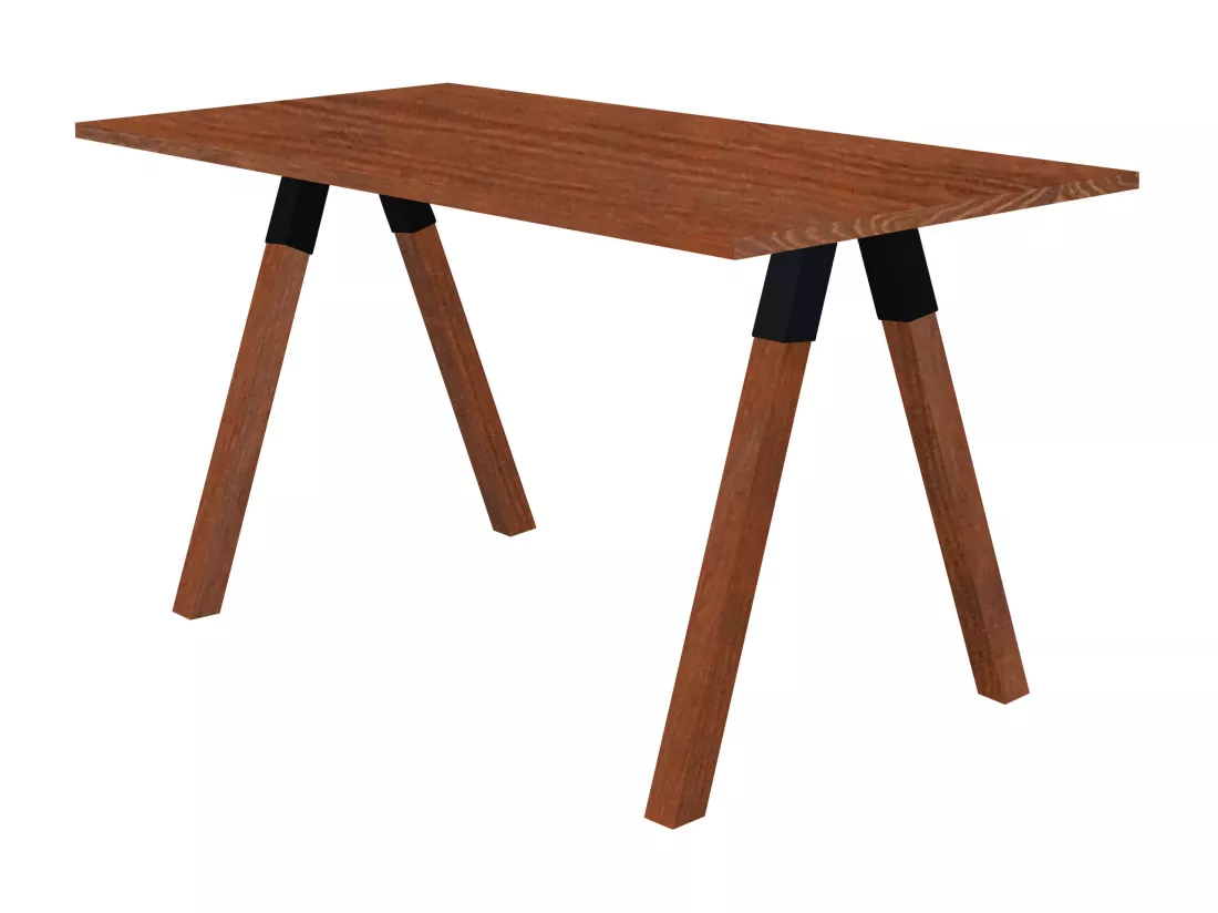 Table en bois Urban black 160 x 80 cm, couleur châtaigne