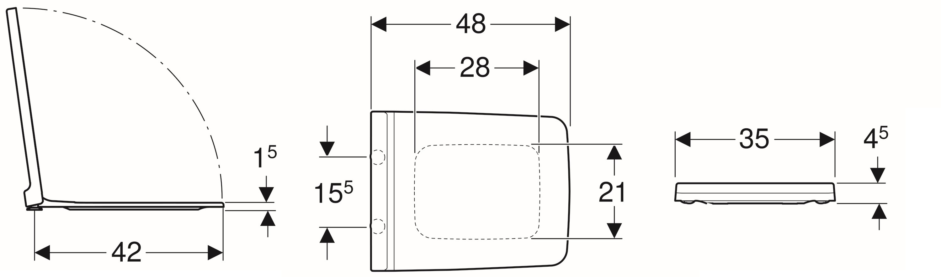 Geberit Xeno² softclose toiletzitting wit mat