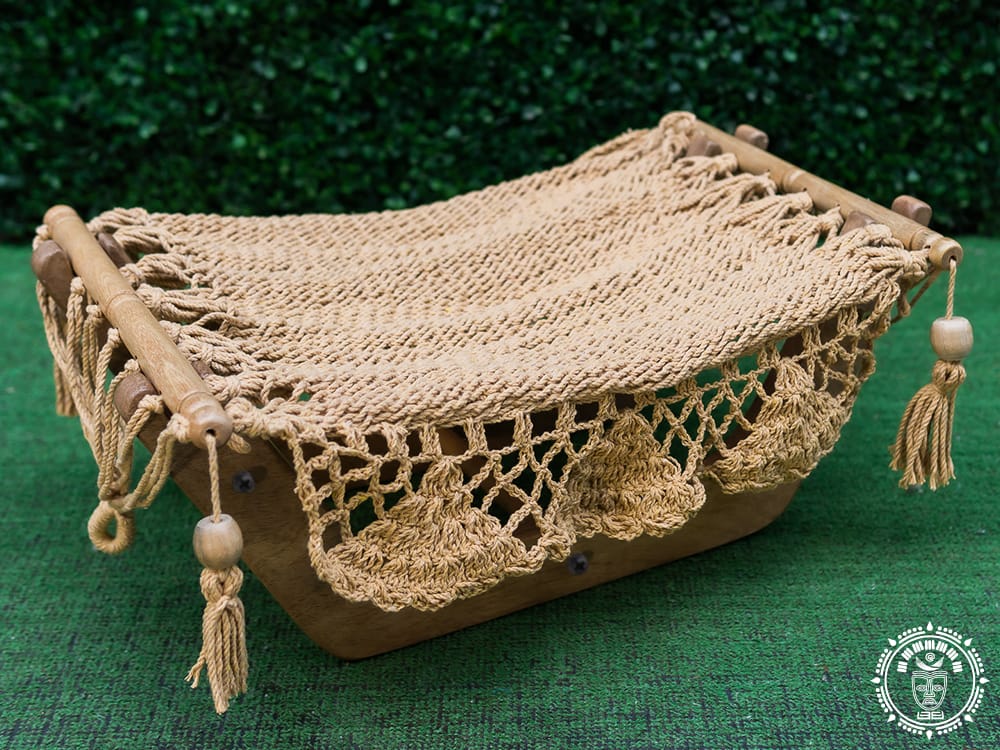 Hamac pour chat taupe + support en bois