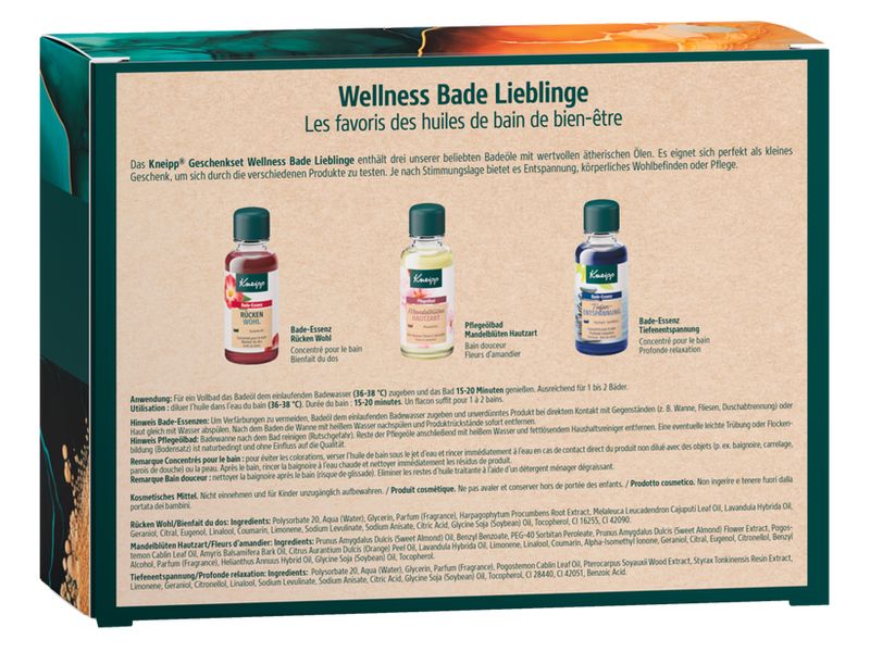 Kneipp Geschenkset Wellness Lieblinge 3 x 20 ml Geschenkbox mit hochwertigen Pflegeprodukten
