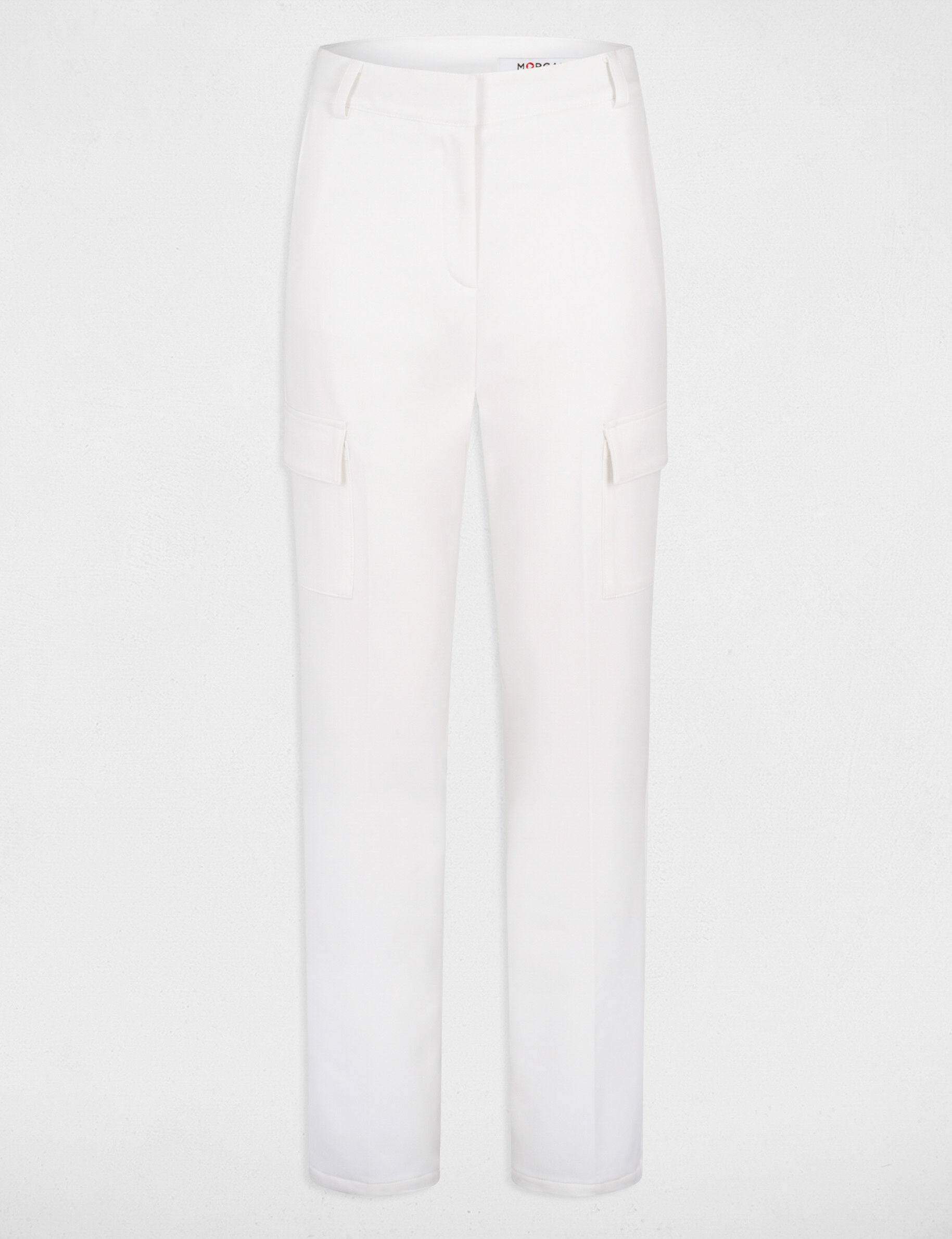 Pantalon droit avec poches latérales ecru femme - ecru