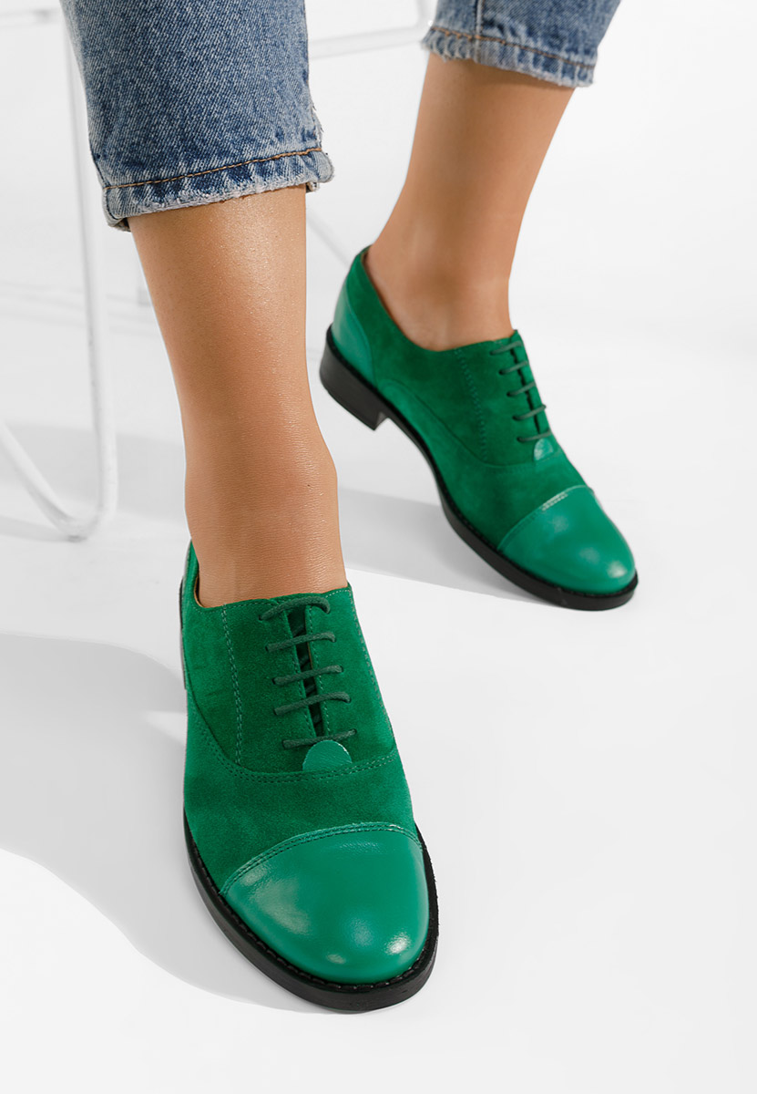 Chaussures oxford femme vert Genave