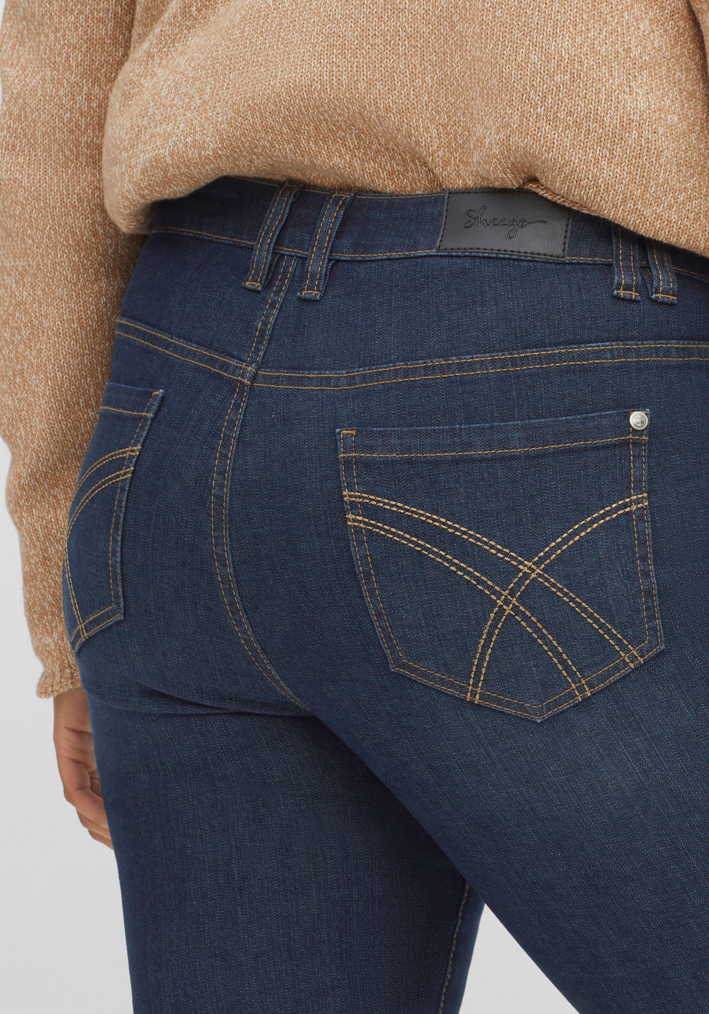 Bootcut-Jeans mit  Kontrastnähten