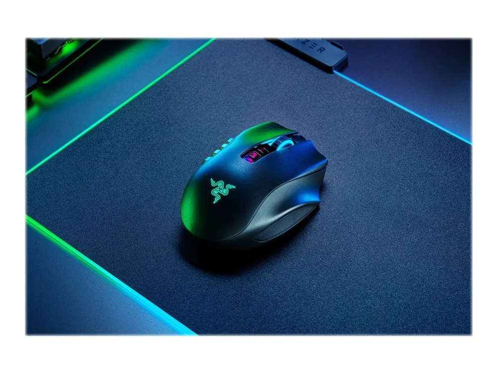 Razer Naga Pro - Mus - ergonomisk - højrehåndet - optisk - 20 knapper - trådløs - Bluetooth - Bluetooth USB adapter