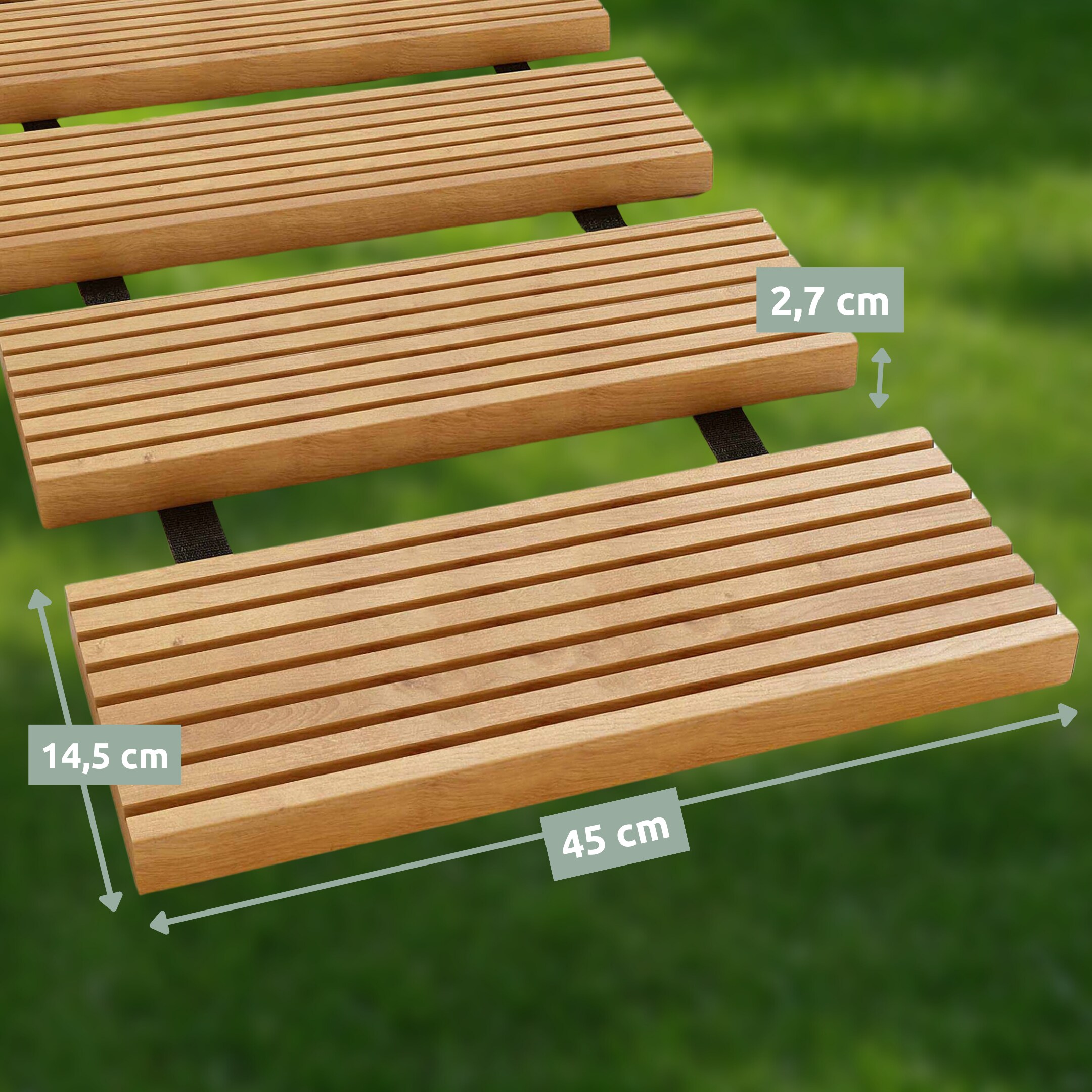 holz4home® Rollweg / Gartenweg aus Lärche - Holz-Tritte für Garten | 45 cm